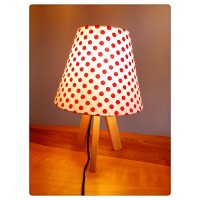 Puantiyeli Abajur Beyaz 