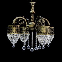 Salkım Taşlı Gold Avize 