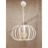 Tekli Beyaz Metal Avize