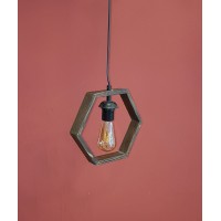 Tekli Petek Ahşap Avize 