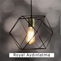 Tekli Dizayn Siyah Avize